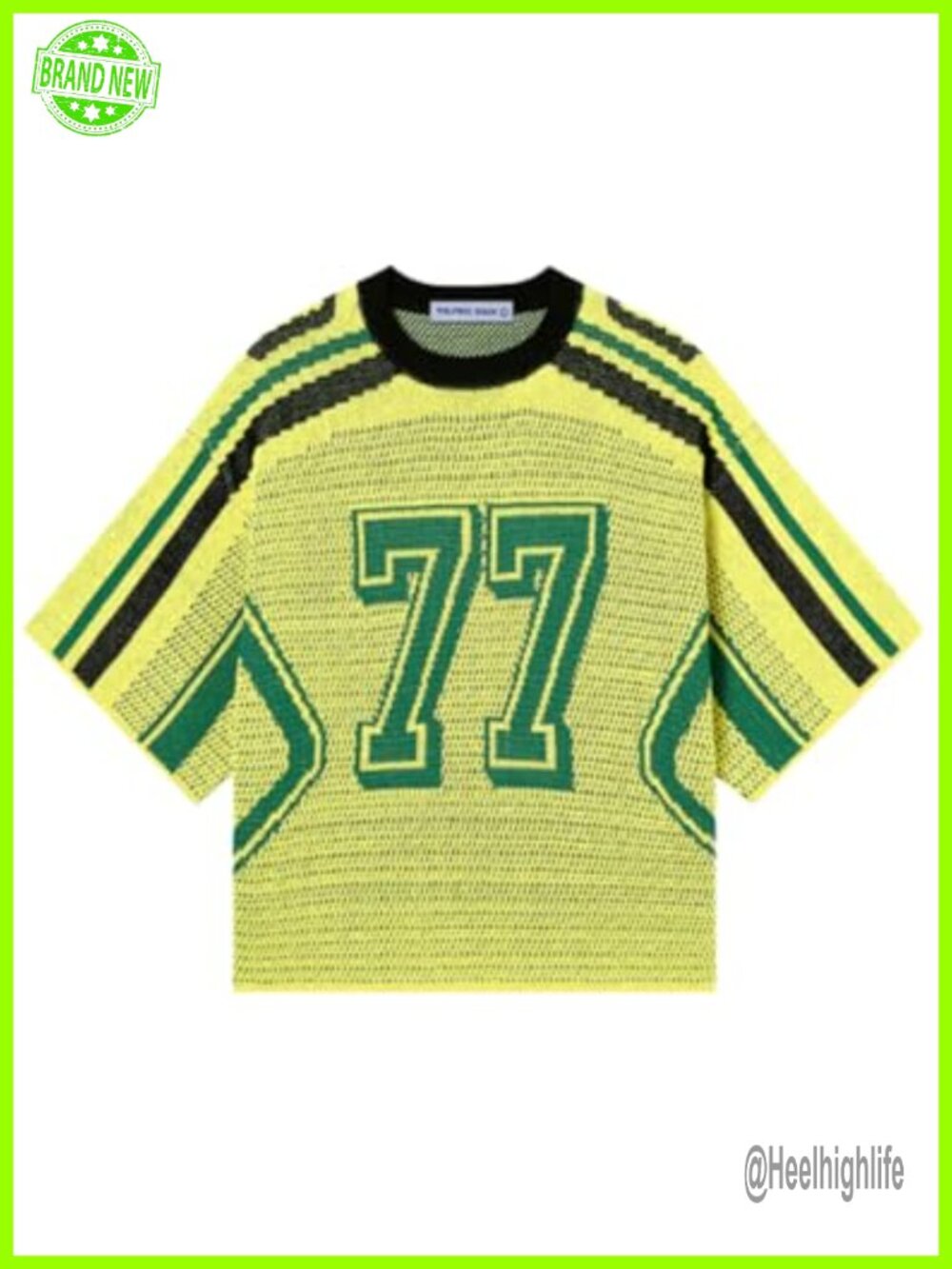 Oversized Number Graphic Sweater Pullover 3/4 Sleeve Crew Neck